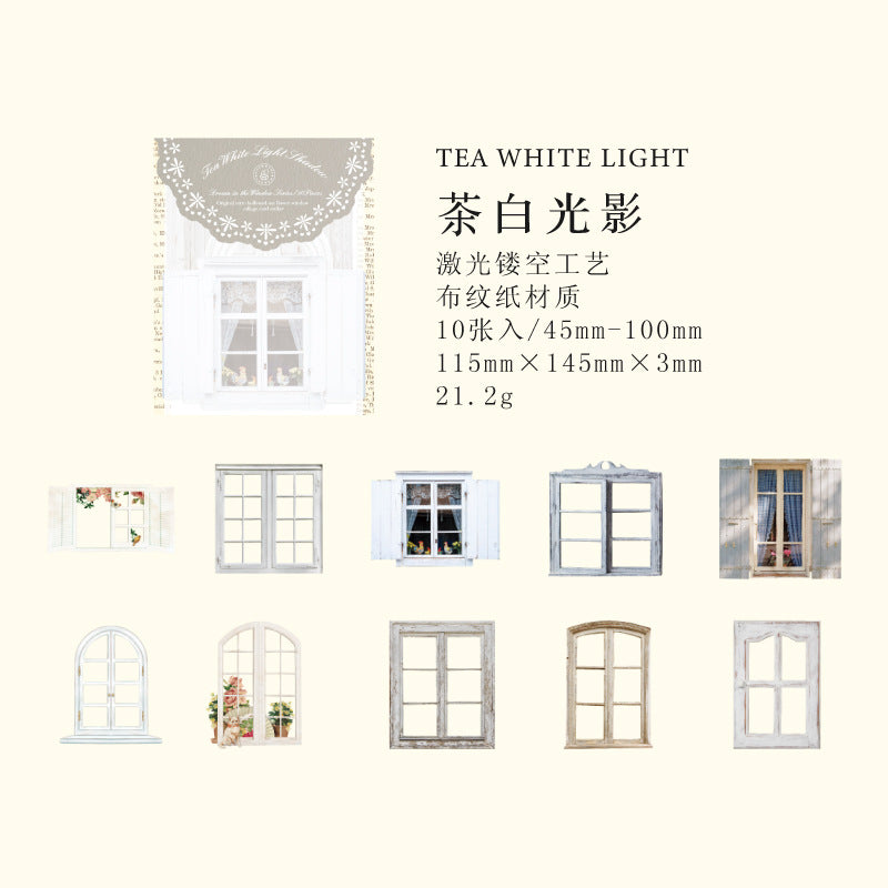 Wholesale Retro Hollow Flower Window Collage Card Sticker Window Dream Series Notebook DIY Material Sticker 6 Types
